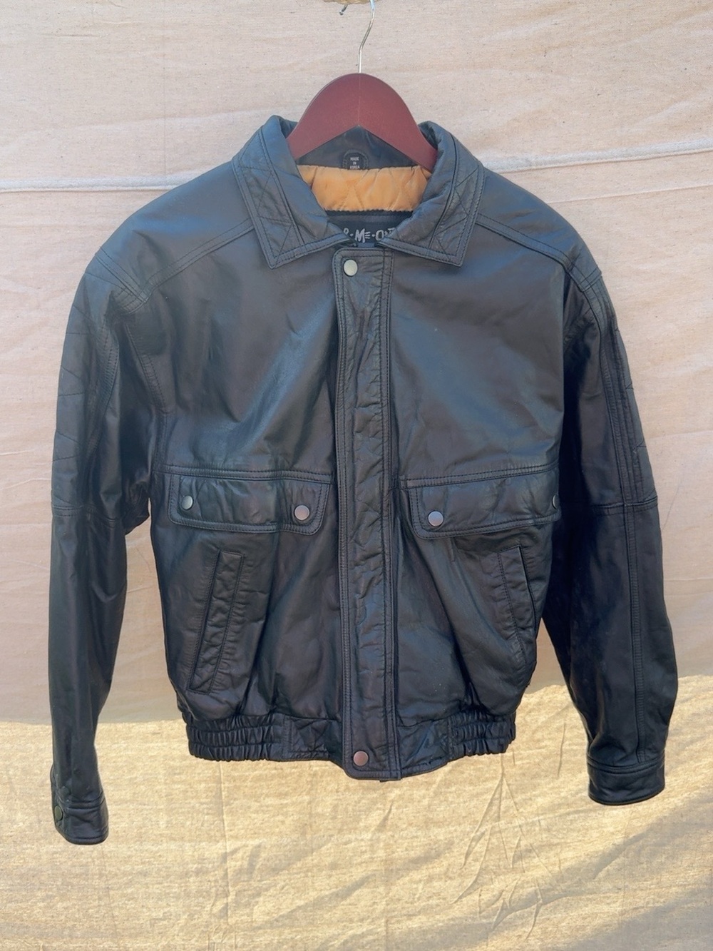 Vintage Wear-Me-Out Leather Jacket Men’s M Black Quilted Lining